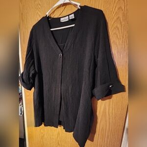 Apparenza Black Textured Blouse